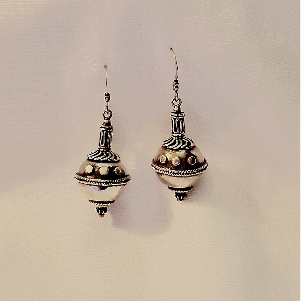 Antique Inspired Sterling Silver Earrings